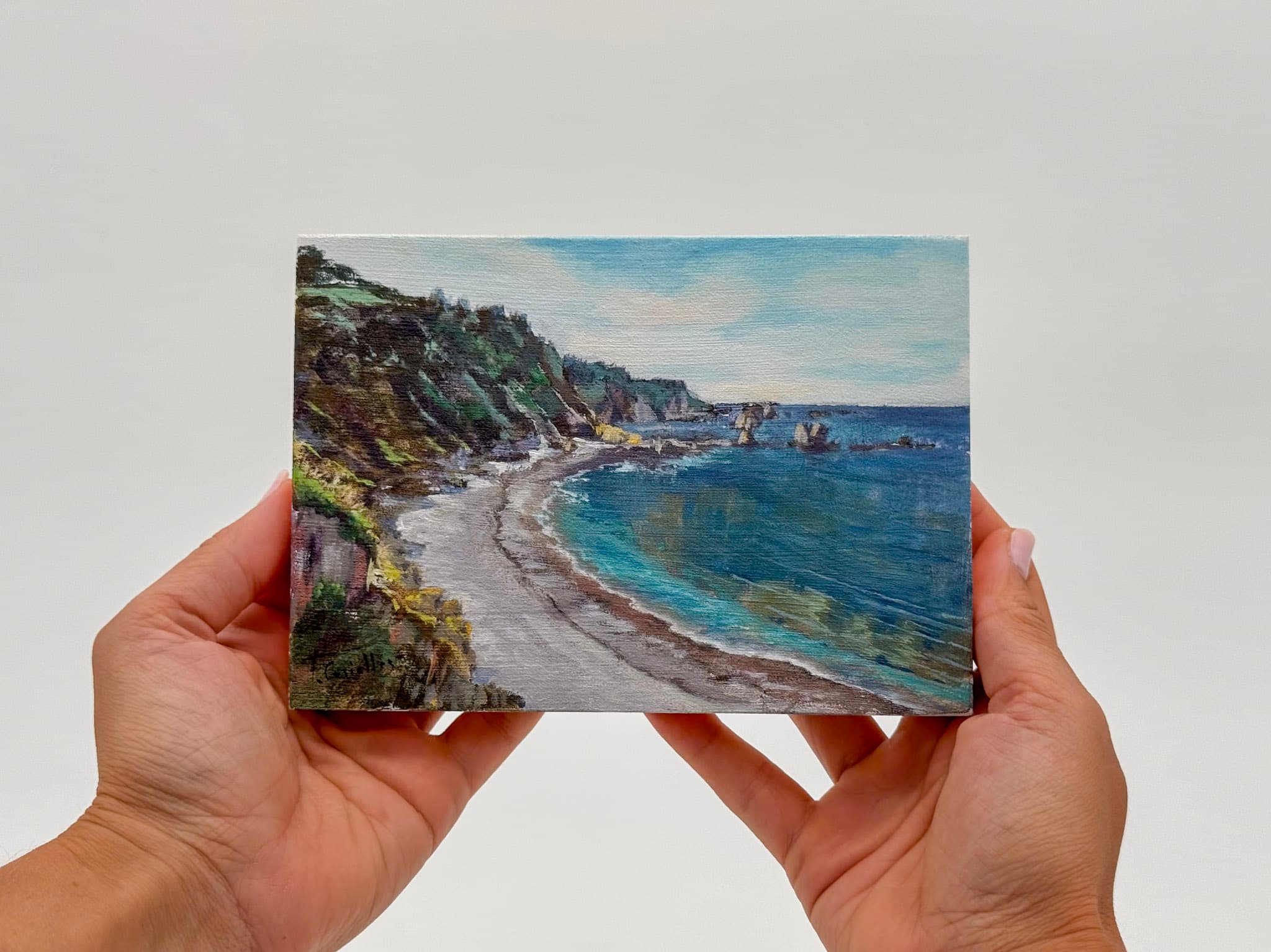 Óleo de la Playa del Silencio, obra de la serie Un año de luz.